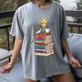 Bookworm Cockatiel Bird Reading Books Drinking Coffee Lover Women's Comfort Colors T-Shirt Gray