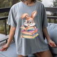 Bunny Rabbit Reading Books Rabbit Books Bunny Reader Women's Comfort Colors T-Shirt Gray Bunny Rabbit Reading Books Rabbit Books Bunny Reader Women's Comfort Colors T-Shirt Gray
