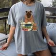 Capybara Glasses Reading Books Capybara Nerd Bookworm Women's Comfort Colors T-Shirt Gray