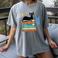 Cat And Books Retro Midcentury Mid Century Aesthetic Women's Comfort Colors T-Shirt Gray Cat And Books Retro Midcentury Mid Century Aesthetic Women's Comfort Colors T-Shirt Gray