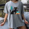 Cat Midcentury With Book And Coffee Atomic Age Mid Century Women's Comfort Colors T-Shirt Gray Cat Midcentury With Book And Coffee Atomic Age Mid Century Women's Comfort Colors T-Shirt Gray