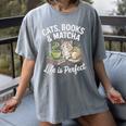 Cats Books And Matcha Life Is Perfect Green Tea Matcha Women's Comfort Colors T-Shirt Gray Cats Books And Matcha Life Is Perfect Green Tea Matcha Women's Comfort Colors T-Shirt Gray