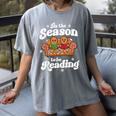 Christmas Book Lover Gingerbread Library Reading Bookaholic Women's Comfort Colors T-Shirt Gray Christmas Book Lover Gingerbread Library Reading Bookaholic Women's Comfort Colors T-Shirt Gray