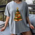 Christmas Book Tree Bookshelf Holiday For Readers Librarians Women's Comfort Colors T-Shirt Gray Christmas Book Tree Bookshelf Holiday For Readers Librarians Women's Comfort Colors T-Shirt Gray