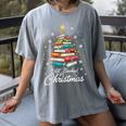 Christmas Book Tree Shirt Book Lover Librarian All Booked For Christmas Women's Christmas Book Lover Librarian Women's Comfort Colors T-Shirt Gray