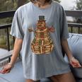 Christmas Snowman Made Of Books Holiday Reading Xmas Women's Comfort Colors T-Shirt Gray