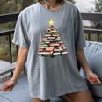 Christmas Tree Books Book Reading Bookworm Women's Comfort Colors T-Shirt Gray
