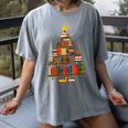 Christmas Tree Bookshelf Book Lover Library Men Women Kids Women's Comfort Colors T-Shirt Gray Christmas Tree Bookshelf Book Lover Library Men Women Kids Women's Comfort Colors T-Shirt Gray
