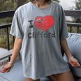 Clifford The Big Red Dog I Heart Clifford Childrens Books Women's Comfort Colors T-Shirt Gray Clifford The Big Red Dog I Heart Clifford Childrens Books Women's Comfort Colors T-Shirt Gray