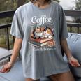 Coffee Cats And Books Cozy Calico Reader Love Cute Cat Women's Comfort Colors T-Shirt Gray Coffee Cats And Books Cozy Calico Reader Love Cute Cat Women's Comfort Colors T-Shirt Gray