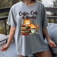 Coffee Cats And Books Lover For Women & Girls Coffee Women's Comfort Colors T-Shirt Gray Coffee Cats And Books Lover For Women & Girls Coffee Women's Comfort Colors T-Shirt Gray