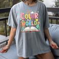 Color Our World Book Reading Program 2026 Summer Women's Comfort Colors T-Shirt Gray Color Our World Book Reading Program 2026 Summer Women's Comfort Colors T-Shirt Gray