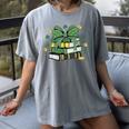 Coquette Bow Books St Patrick's Shamrock Bookworm Librarian Women's Comfort Colors T-Shirt Gray