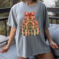 Coquette Christmas Book Tree Xmas Lights Librarian Teacher Women's Comfort Colors T-Shirt Gray Coquette Christmas Book Tree Xmas Lights Librarian Teacher Women's Comfort Colors T-Shirt Gray