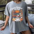 Cozy Autumn Books Fully Booked For Fall Books Pumpkin Women's Comfort Colors T-Shirt Gray