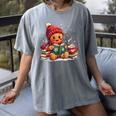 Cozy Gingerbread Christmas Reading Book Xmas Snowflakes Fall Women's Comfort Colors T-Shirt Gray