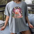 Cute Axolotl Reading Books Cozy Night Aesthetic Women's Comfort Colors T-Shirt Gray
