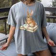Cute Bunny Reading Book Glasses Bookworm Women's Comfort Colors T-Shirt Gray