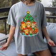 Cute Cats Reading Books Christmas Tree Women's Comfort Colors T-Shirt Gray