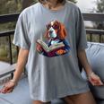 Cute Dog Basset Hound Reading Book Women's Comfort Colors T-Shirt Gray