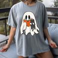 Cute Ghost Cat Reading Book Spooky Season Halloween Costume Women's Comfort Colors T-Shirt Gray Cute Ghost Cat Reading Book Spooky Season Halloween Costume Women's Comfort Colors T-Shirt Gray