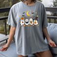 Cute Ghost Drinking Coffee Halloween Fall Ghost Book Reading Women's Comfort Colors T-Shirt Gray Cute Ghost Drinking Coffee Halloween Fall Ghost Book Reading Women's Comfort Colors T-Shirt Gray
