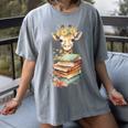 Cute Giraffe With Book Floral Bookworm Librarian Book Lover Women's Comfort Colors T-Shirt Gray Cute Giraffe With Book Floral Bookworm Librarian Book Lover Women's Comfort Colors T-Shirt Gray