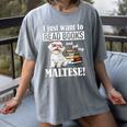 Cute Glasses Read Books & Pet My Maltese Lover Women's Comfort Colors T-Shirt Gray