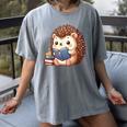 Cute Hedgehog Book Lover Readers Animal Reading Women's Comfort Colors T-Shirt Gray Cute Hedgehog Book Lover Readers Animal Reading Women's Comfort Colors T-Shirt Gray