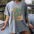 Cute Kawaii Dragon Fantasy Book Lover Book Nerd Women's Comfort Colors T-Shirt Gray