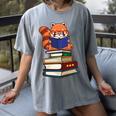 Cute Kawaii Kids Reading Books Glasses Red Panda Lover Women's Comfort Colors T-Shirt Gray Cute Kawaii Kids Reading Books Glasses Red Panda Lover Women's Comfort Colors T-Shirt Gray