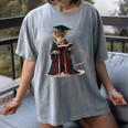 Cute Mouse Reading Book Graduation Women's Comfort Colors T-Shirt Gray