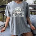 Cute Owl Reading Book Graphic Art Women's Comfort Colors T-Shirt Gray