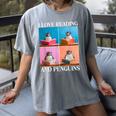 Cute Penguin Reading Book School Librarian Teacher Student Women's Comfort Colors T-Shirt Gray