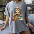 Cute Reading Chicken With Glasses Books Bookworm Reader Book Women's Comfort Colors T-Shirt Gray