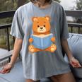 Cute Teddy Bear Reading Book Adorable For Readers Women's Comfort Colors T-Shirt Gray