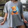 Cute Teddy Bear Reading Book Fun Women's Comfort Colors T-Shirt Gray