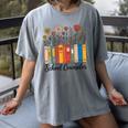 Cute Wildflower Book School Counseling Life School Counselor Women's Comfort Colors T-Shirt Gray