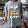 Cute Wildlife Zoo Animals For Book Reader Bookworms Women's Comfort Colors T-Shirt Gray