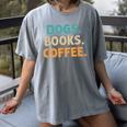 Dogs Books Coffee Book Lover Dogs Coffee Women's Comfort Colors T-Shirt Gray