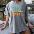 Dogs Books Coffee Reading Book Lover Women's Comfort Colors T-Shirt Gray Dogs Books Coffee Reading Book Lover Women's Comfort Colors T-Shirt Gray
