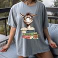 Donkey Reading Book Read Books Be Kind Stay Weird Librarian Women's Comfort Colors T-Shirt Gray