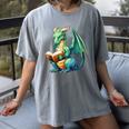 Dragon With Book Women's Comfort Colors T-Shirt Gray Dragon With Book Women's Comfort Colors T-Shirt Gray