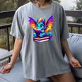 Dragon Reading a Book Bookworm Book Women's Comfort Colors T-Shirt Gray