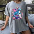 Dragons And Books Dragon Reading Book Lover Girl Bookworm Women's Comfort Colors T-Shirt Gray
