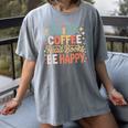 Drink Coffee Read Books Be Happy Aesthetic Quote Women's Comfort Colors T-Shirt Gray