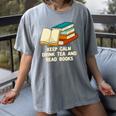Drink Tea And Read Books Reading Bookworm Literature Women's Comfort Colors T-Shirt Gray