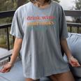 Drink Wine Read Books Be Happy Women's Comfort Colors T-Shirt Gray