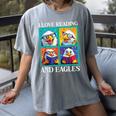 Eagle Love Reading And Eagles Child Book Lover Women's Comfort Colors T-Shirt Gray