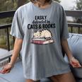 Easily Distracted By Cats And Books Cute Book Lover Women's Comfort Colors T-Shirt Gray Easily Distracted By Cats And Books Cute Book Lover Women's Comfort Colors T-Shirt Gray